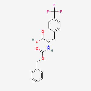 molecular formula C18H16F3NO4 B3058848 L-Phenylalanine, N-[(phenylmethoxy)carbonyl]-4-(trifluoromethyl)- CAS No. 921623-47-4