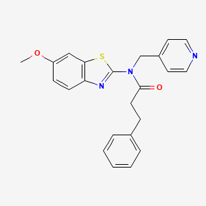 N-(6-methoxybenzo[d]thiazol-2-yl)-3-phenyl-N-(pyridin-4-ylmethyl)propanamide