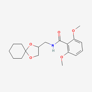 molecular formula C18H25NO5 B3058877 Benzamide, N-(1,4-dioxaspiro[4.5]dec-2-ylmethyl)-2,6-dimethoxy- CAS No. 923233-00-5