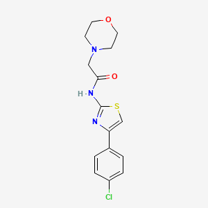 molecular formula C15H16ClN3O2S B3058889 N-(4-(4-Chlorophenyl)-1,3-thiazol-2-yl)-2-(4-morpholinyl)acetamide CAS No. 92494-47-8