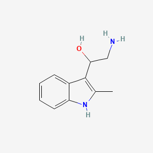 molecular formula C11H14N2O B3058900 2-Amino-1-(2-methyl-1H-indol-3-YL)ethanol CAS No. 926196-01-2