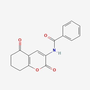 molecular formula C16H13NO4 B3058927 N-(2,5-dioxo-5,6,7,8-tetrahydro-2H-chromen-3-yl)benzamide CAS No. 92856-34-3