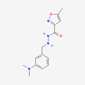 molecular formula C14H18N4O2 B3059026 N'-[[3-(dimethylamino)phenyl]methyl]-5-methyl-1,2-oxazole-3-carbohydrazide CAS No. 93760-76-0