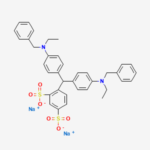 molecular formula C37H38N2NaO6S2 B3059039 Disodium 4-(bis(4-(ethyl(phenylmethyl)amino)phenyl)methyl)benzene-1,3-disulphonate CAS No. 93805-03-9