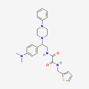 molecular formula C27H33N5O2S B3059087 N'-{2-[4-(dimethylamino)phenyl]-2-(4-phenylpiperazin-1-yl)ethyl}-N-[(thiophen-2-yl)methyl]ethanediamide CAS No. 941869-65-4
