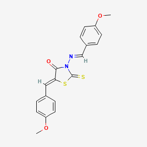 (Z)-5-(4-methoxybenzylidene)-3-((E)-(4-methoxybenzylidene)amino)-2-thioxothiazolidin-4-one