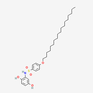 molecular formula C30H47NO5S B3059164 Benzenesulfonamide, N-(2,5-dihydroxyphenyl)-4-(octadecyloxy)- CAS No. 94854-34-9