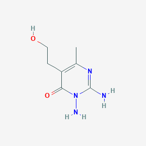 molecular formula C7H12N4O2 B3059182 4(3H)-Pyrimidinone, 2,3-diamino-5-(2-hydroxyethyl)-6-methyl- CAS No. 95095-45-7