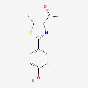 molecular formula C12H11NO2S B3059190 1-(2-(4-Hydroxyphenyl)-5-methylthiazol-4-yl)ethanone CAS No. 951626-61-2