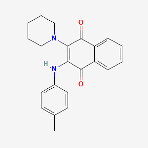molecular formula C22H22N2O2 B3059194 1,4-Naphthalenedione, 2-[(4-methylphenyl)amino]-3-(1-piperidinyl)- CAS No. 95291-76-2