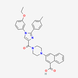 molecular formula C34H32N4O4 B3059202 3-(4-{[1-(3-Ethoxyphenyl)-2-(4-methylphenyl)-1H-imidazol-4-yl]carbonyl}piperazin-1-yl)naphthalene-1-carboxylic acid CAS No. 954397-95-6