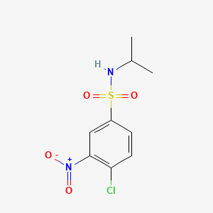 molecular formula C9H11ClN2O4S B3059263 Benzenesulfonamide, 4-chloro-N-(1-methylethyl)-3-nitro- CAS No. 96-59-3