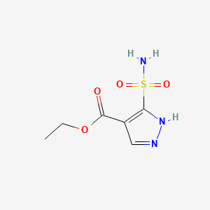 molecular formula C6H9N3O4S B3059285 ethyl 5-sulfamoyl-1H-pyrazole-4-carboxylate CAS No. 96543-07-6