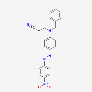 molecular formula C22H19N5O2 B3059291 Propanenitrile, 3-[[4-[(4-nitrophenyl)azo]phenyl](phenylmethyl)amino]- CAS No. 96662-24-7