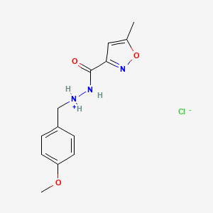 3-Isoxazolecarboxylic acid, 5-methyl-, 2-(p-methoxybenzyl)hydrazide, hydrochloride