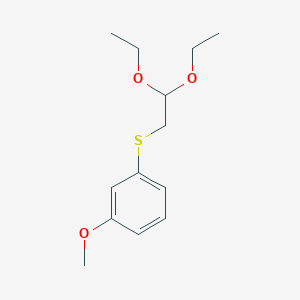 molecular formula C13H20O3S B3059299 (2,2-Diethoxyethyl)(3-methoxyphenyl)sulfane CAS No. 96803-85-9