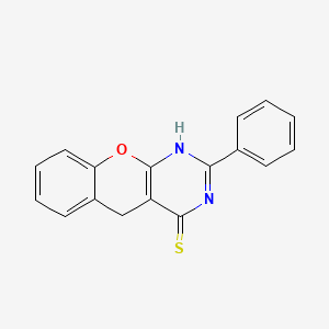 4H-[1]Benzopyrano[2,3-d]pyrimidine-4-thione, 1,5-dihydro-2-phenyl-