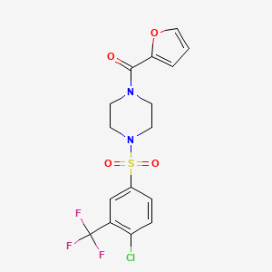 1-((4-Chloro-3-(trifluoromethyl)phenyl)sulfonyl)-4-(2-furanylcarbonyl)piperazine