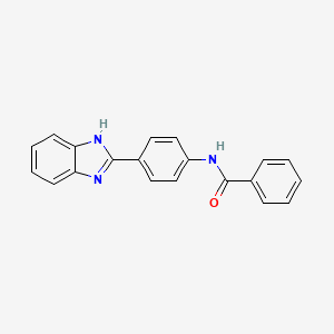 molecular formula C20H15N3O B3059361 Benzamide, N-[4-(1H-benzimidazol-2-yl)phenyl]- CAS No. 98806-50-9