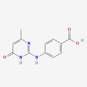 molecular formula C12H11N3O3 B3059423 4-(4-Hydroxy-6-methyl-pyrimidin-2-ylamino)-benzoic acid CAS No. 99989-32-9