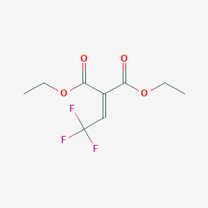 molecular formula C9H11F3O4 B3059451 Propanedioic acid, (2,2,2-trifluoroethylidene)-, diethyl ester CAS No. 152500-10-2