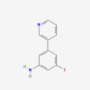 molecular formula C11H9FN2 B3059456 Benzenamine, 3-fluoro-5-(3-pyridinyl)- CAS No. 181633-36-3