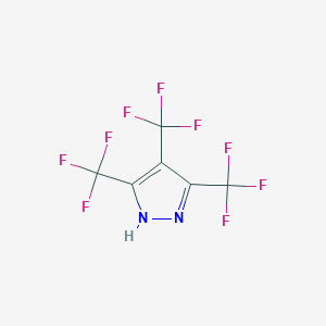 molecular formula C6HF9N2 B3059465 3,4,5-tris(trifluoromethyl)-1H-pyrazole CAS No. 19968-20-8
