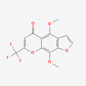 molecular formula C14H9F3O5 B3059571 4,9-二甲氧基-7-(三氟甲基)-5H-呋喃并[3,2-g]色满-5-酮 CAS No. 76301-24-1