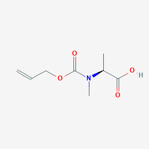 molecular formula C8H13NO4 B3059608 N-((Allyloxy)carbonyl)-N-methyl-L-alanine CAS No. 918531-01-8