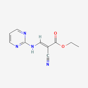 molecular formula C10H10N4O2 B3059623 Ethyl 2-cyano-3-(pyrimidin-2-ylamino)prop-2-enoate CAS No. 1025689-38-6