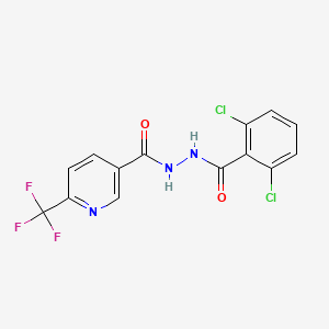 2,6-dichloro-N'-[6-(trifluoromethyl)pyridine-3-carbonyl]benzohydrazide
