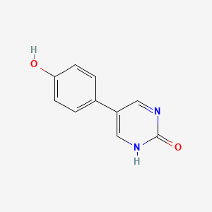 molecular formula C10H8N2O2 B3059674 5-(4-Hydroxyphenyl)-2-hydroxypyrimidine CAS No. 1111113-77-9