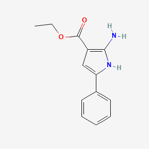 molecular formula C13H14N2O2 B3059675 Ethyl 2-amino-5-phenyl-1H-pyrrole-3-carboxylate CAS No. 111222-40-3