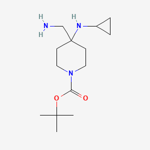 molecular formula C14H27N3O2 B3059678 Tert-butyl 4-(aminomethyl)-4-(cyclopropylamino)piperidine-1-carboxylate CAS No. 1118787-07-7