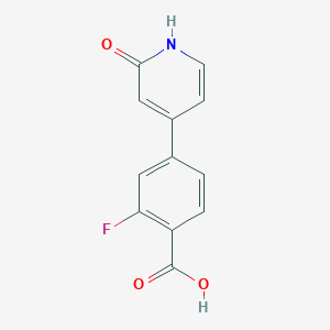 molecular formula C12H8FNO3 B3059773 4-(4-Carboxy-3-fluorophenyl)-2-hydroxypyridine CAS No. 1261895-92-4