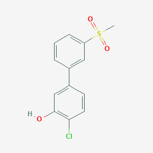 molecular formula C13H11ClO3S B3059789 2-Chloro-5-(3-methylsulfonylphenyl)phenol CAS No. 1261921-84-9