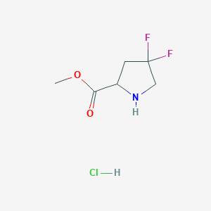 molecular formula C6H10ClF2NO2 B3059911 Methyl 4,4-difluoropyrrolidine-2-carboxylate hydrochloride CAS No. 1416438-07-7