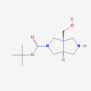 molecular formula C12H22N2O3 B3059946 cis-tert-Butyl 3a-(hydroxymethyl)hexahydropyrrolo[3,4-c]pyrrole-2(1H)-carboxylate CAS No. 1445950-96-8