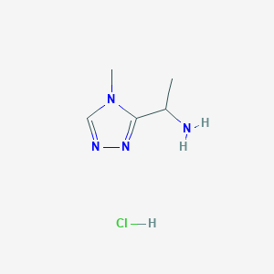 molecular formula C5H11ClN4 B3059963 [1-(4-methyl-4H-1,2,4-triazol-3-yl)ethyl]amine hydrochloride CAS No. 1559059-85-6