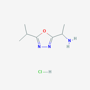 molecular formula C7H14ClN3O B3060000 [1-(5-isopropyl-1,3,4-oxadiazol-2-yl)ethyl]amine hydrochloride CAS No. 1609396-59-9