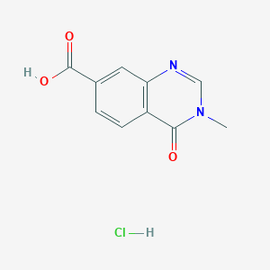 molecular formula C10H9ClN2O3 B3060046 3-Methyl-4-oxo-3,4-dihydro-7-quinazolinecarboxylic acid hydrochloride CAS No. 1609403-76-0