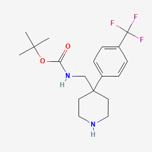 molecular formula C18H25F3N2O2 B3060116 tert-Butyl 4-[4-(trifluoromethyl)phenyl]piperidin-4-ylmethylcarbamate CAS No. 1713163-32-6