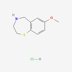 molecular formula C10H14ClNOS B3060204 7-Methoxy-2,3,4,5-tetrahydrobenzo[f][1,4]thiazepine hydrochloride CAS No. 1956386-58-5