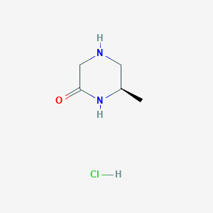 molecular formula C5H11ClN2O B3060210 (6R)-6-methyl-2-piperazinone hydrochloride CAS No. 1965314-69-5