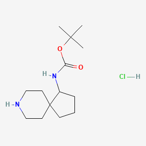 molecular formula C14H27ClN2O2 B3060229 Tert-butyl 8-azaspiro[4.5]dec-1-ylcarbamate hydrochloride CAS No. 2055405-79-1