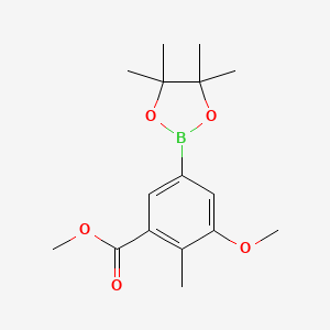 molecular formula C16H23BO5 B3060266 Methyl 3-methoxy-2-methyl-5-(4,4,5,5-tetramethyl-1,3,2-dioxaborolan-2-yl)benzoate CAS No. 2096336-72-8