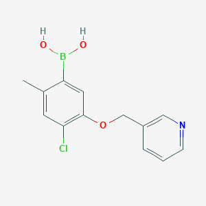 molecular formula C13H13BClNO3 B3060277 [4-Chloro-2-methyl-5-(pyridin-3-ylmethoxy)phenyl]boronic acid CAS No. 2096339-48-7
