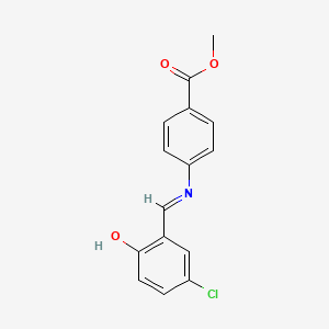 molecular formula C15H12ClNO3 B3060317 methyl 4-{[(1E)-(5-chloro-2-hydroxyphenyl)methylene]amino}benzoate CAS No. 22583-81-9