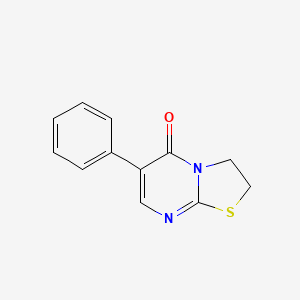 molecular formula C12H10N2OS B3060357 6-phenyl-2,3-dihydro-5H-[1,3]thiazolo[3,2-a]pyrimidin-5-one CAS No. 29558-43-8