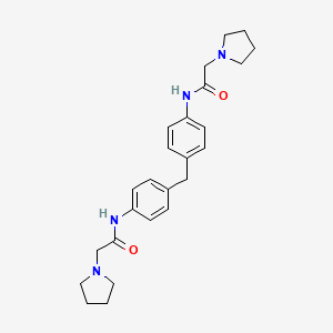2-pyrrolidin-1-yl-N-[4-[[4-[(2-pyrrolidin-1-ylacetyl)amino]phenyl]methyl]phenyl]acetamide